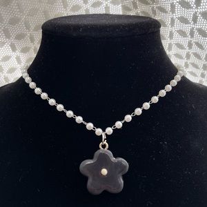 Handmade Beaded Flower Necklace
